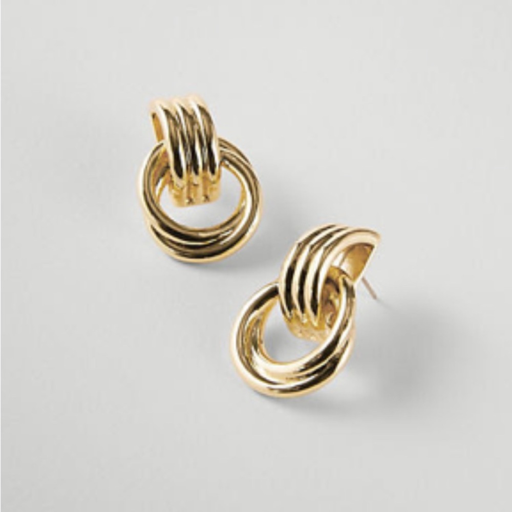 Ann Taylor Triple Doorknocker Stud Earrings